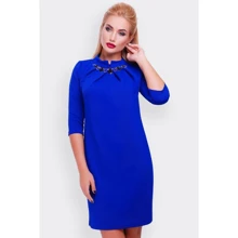 Платье FashionUp PL-1357A 52 синее повседневное до середины бедра: Состав Вискоза, Полиэстер, Спандекс