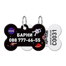Адреса персоналізований металевий WAUDOG Smart ID з QR паспортом S малюнок NASA 31х21 мм (5977): Виробник WAUDOG
