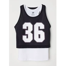Спортивна майка H & M 6294738 146-152 см чорно-біла: Тип майки