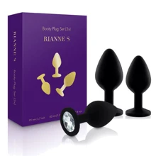 Набор анальных пробок с кристаллом Rianne S: Booty Plug Set Black: Для кого Унисекс