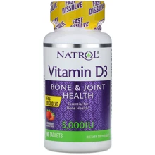 Natrol Vitamin D3, Fast Dissolve, Strawberry Flavor, 5.000 IU, 90 Tablets (NTL-05891): Тип Витамин D