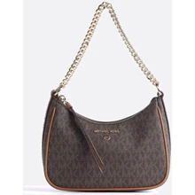 Женская сумка багет Michael Kors Jet Set Charm Small Logo Pochette темно-коричневая (32H1GT9C1B252): Пол Женский