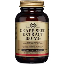 Solgar Grape Seed Extract, 100 mg, 60 Veg Caps Солгар Екстракт виноградних кісточок: Тип фруктові екстракти