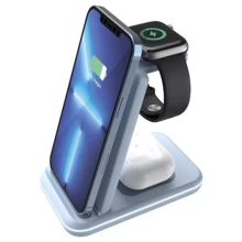 Зарядний пристрій Canyon Wireless Charger WS-304 15W Blue (CNS-WCS304BL): Особливості Для Apple Watch, Быстрая зарядка, Lightning