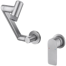 Смеситель настенный Lefton Single-Handle Wall Mount Bathroom Faucet with Temperature Display-BFWM2401 Brushed Nickel: Назначение Для раковины