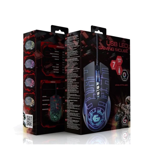 Мишка Gembird MUSG-RGB-01 Black: Кількість кнопок 7