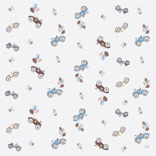 Коврик водонепроницаемый Cebababy 120x120 см cars белый/голубой (W-308-000-640)