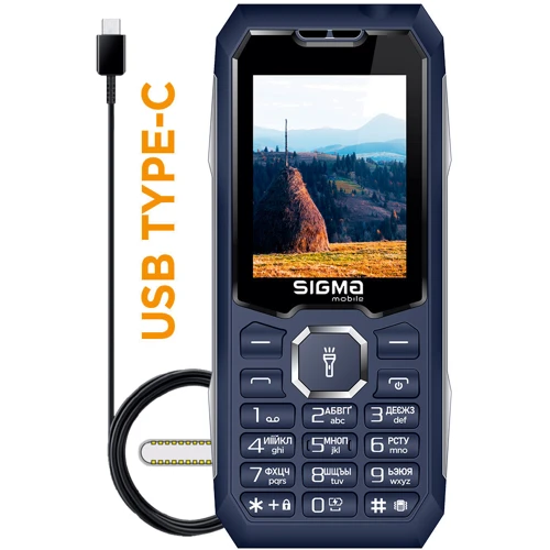 Мобильный телефон Sigma mobile X-Style 341 BRO TYPE-C Blue (UA UCRF): Дисплей 2.4" LCD (240x320)
