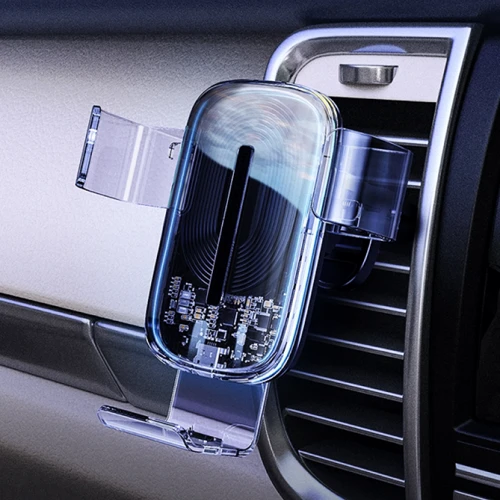 Держатель Baseus Car Holder Air Vent Wireless Charger Explore Gravity 15W Black (WXYL-K01) фото 10