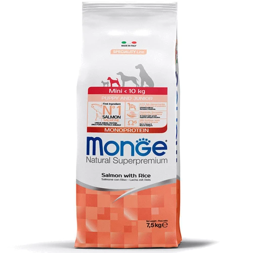 Сухий корм Monge Mini Puppy & Junior для цуценят дрібних порід лосось з рисом 7.5 кг (70011068)