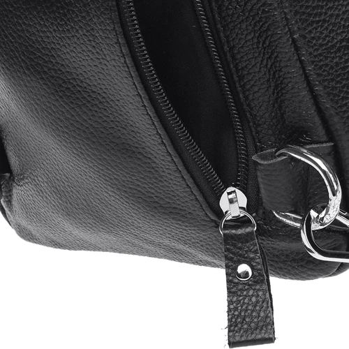Чоловіча сумка-слінг Borsa Leather чорна (K15060-black): Застібка Блискавка