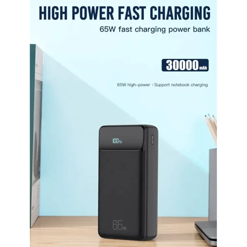 Внешний аккумулятор XO Power Bank 30000mAh PR201 Dispaly 65W Black