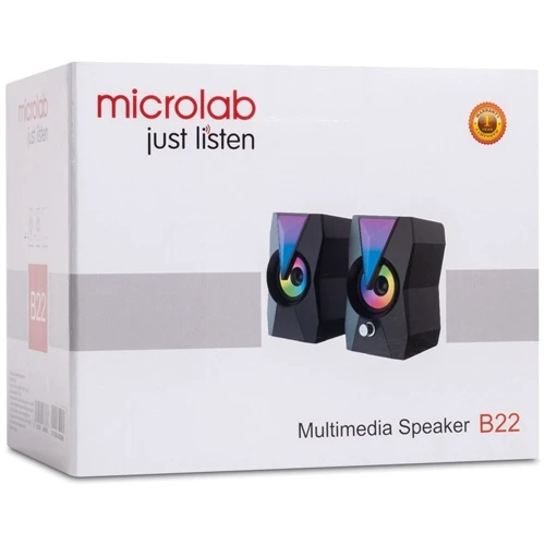 Акустична система Microlab 2.0 B-22, USB Black: Вихідна потужність колонок 6 Вт