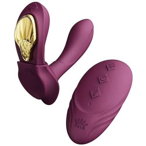 Смартвибратор в трусики Zalo - AYA Velvet Purple, насадка и пульт ДУ