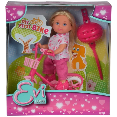 Кукла Simba Toys Steffi & Evi Love Эви на розовом велосипеде (5731715-1): Высота, см 12