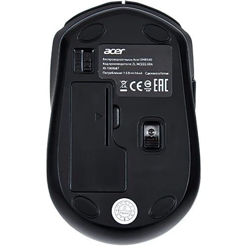Мышь Acer OMR040 WL Black (ZL.MCEEE.00A): Интерфейс подключения Wireless
