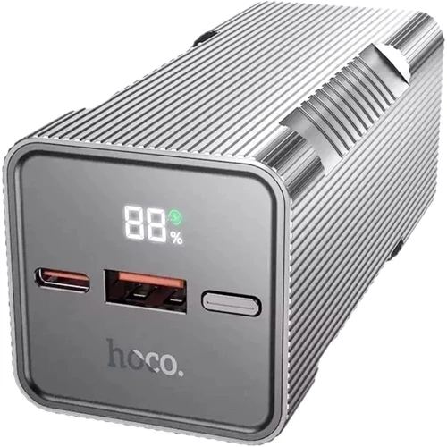 Зовнішній акумулятор Hoco Power Bank 10000mAh Q15 Flashlight 22.5W Metal Gray: Вбудований кабель нет