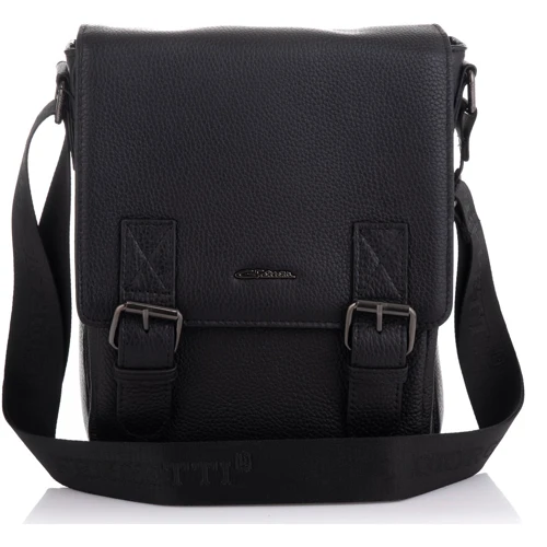 Чоловіча сумка через плече Giorgio Ferretti чорна (SHIGF1820-black): Фактура Матовая, Зернистая