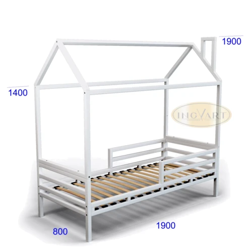 Кровать IngVart Домик подростковая белая SKU34000-01