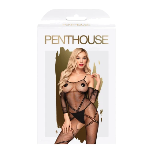 Бодистокинг рукава и бретели Penthouse UNDER ARREST (черный, XL)
