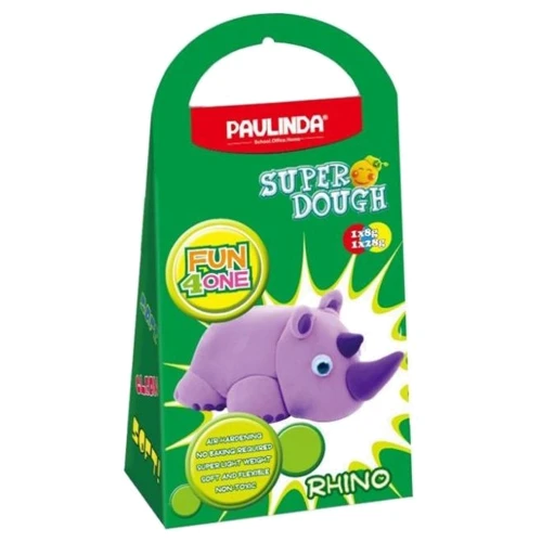 Маса для ліплення Paulinda Super Dough Fun4one Носоріг (рухливі очі)