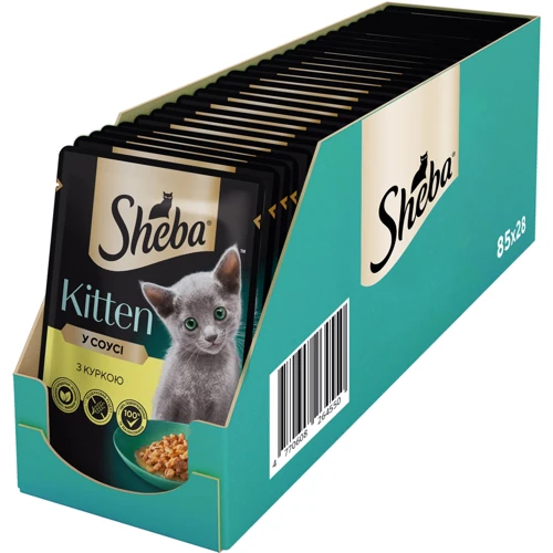 Вологий корм для кошенят Sheba Kitten з куркою в соусі 28х85 г (4770608264567)