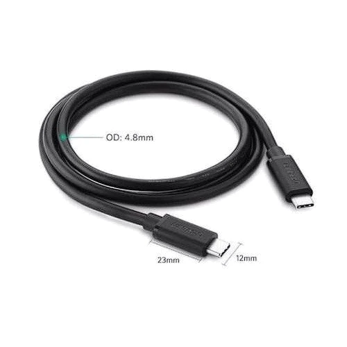 Кабель Ugreen Cable USB-C to USB-C 60W US286 3.0m Black (60788): Тип USB-C - USB-C