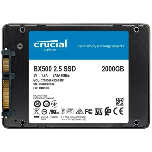 Crucial BX500 2 TB (CT2000BX500SSD1) OEM: Тип накопителя внутренний
