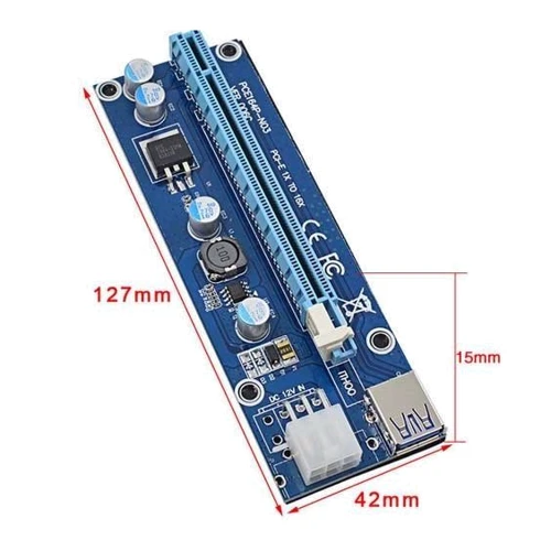 Комплектующие для майнинга Riser 6pin PCI-E 1x to 16 фото 3