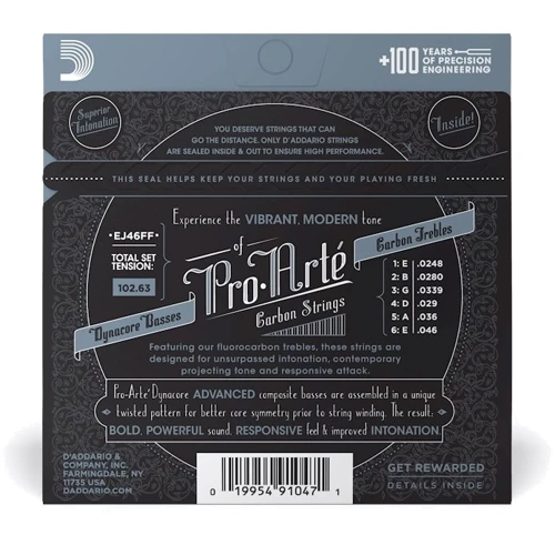 Струна для гитар Комплект струн D'addario EJ46FF Pro-Artе Carbon Hard Tension