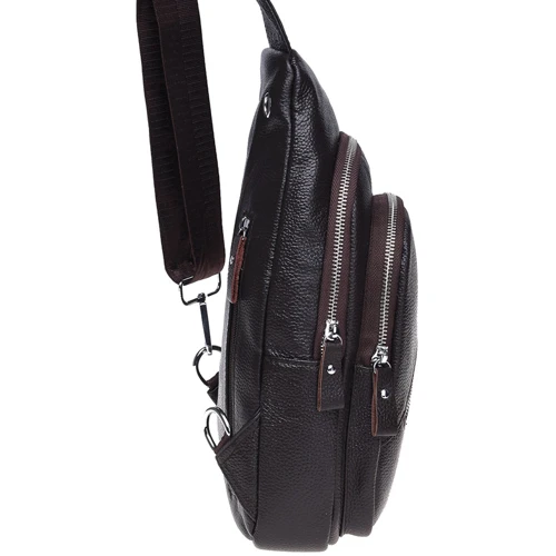 Мужская сумка-слинг Borsa Leather коричневая (K16603-brown): Тип Сумки