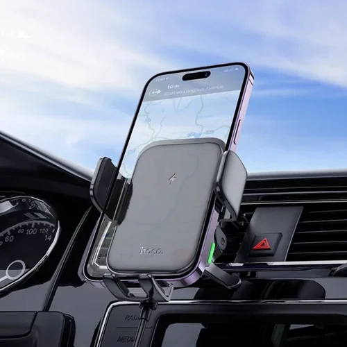 Держатель Hoco Car Holder Air Vent Wireless Charger HW10 15W Jenny Black фото 8
