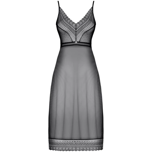 Прозрачная сорочка Obsessive Estiqua black XL/2XL