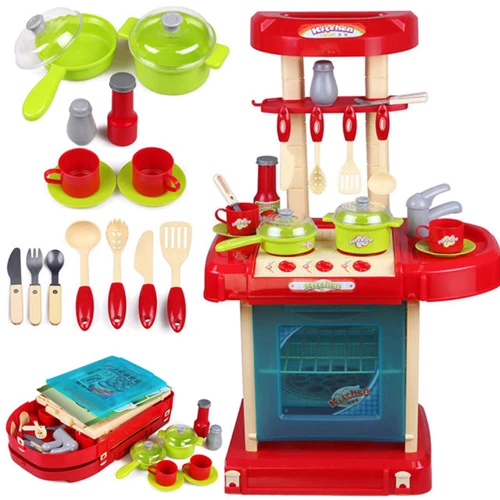 Детская кухня Kitchen Set 008-58A в чемоданчике со светом и звуком