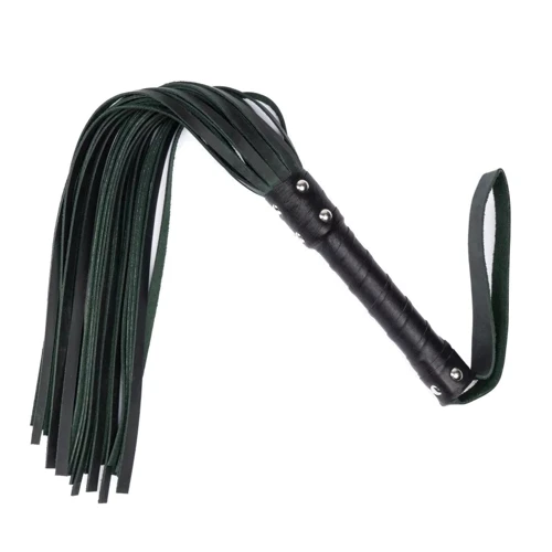 Флоггер из натуральной кожи Flirty Hard Leather - Green, BG-00032