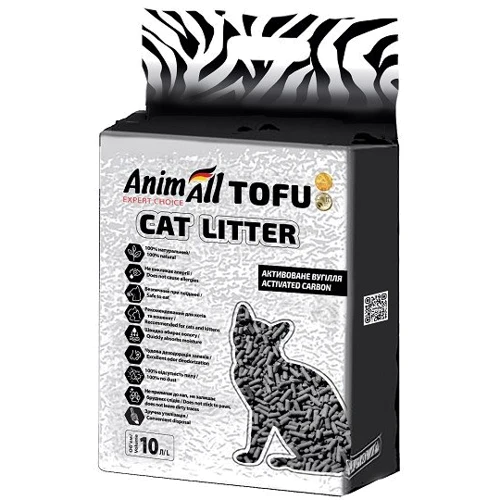 Соєвий наповнювач AnimAll Tofu для кішок, з активованим вугіллям, 10 літрів 4.66 кг (Х/4/120)