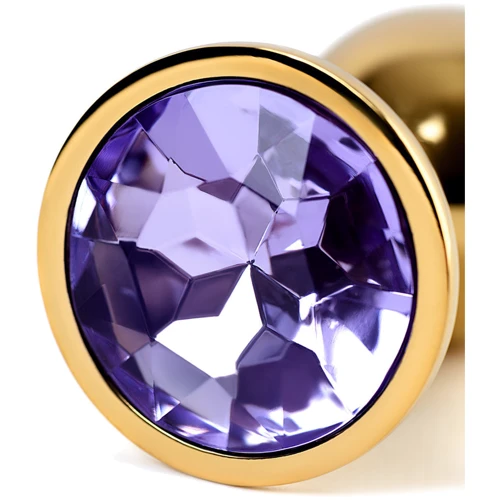 Анальная пробка с кристаллом Metal By Toyfa Gold anal plug amethyst