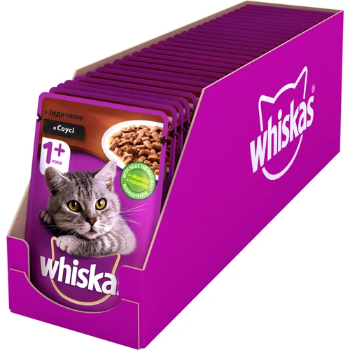 Вологий корм для котів Whiskas з індичкою в соусі 100г (4770608253165): Основні інгредієнти індичка