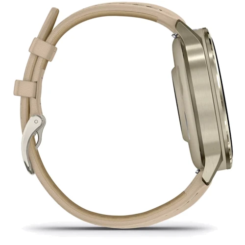 Смарт-годинник Garmin Venu 4 41mm Lunar Gold with Bone Silicone Band and Light Sand Leather Band (010-03013-03)