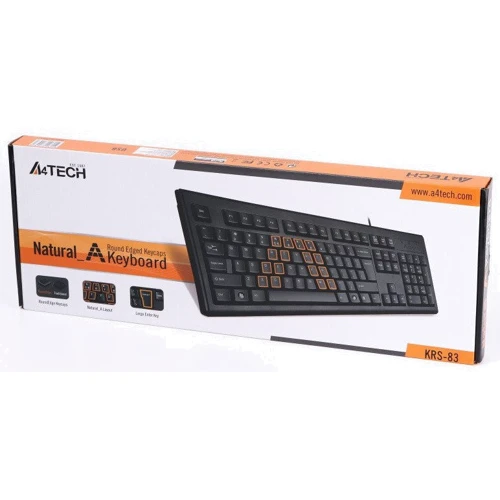Клавіатура A4Tech X-slim KRS-83 Black USB: інтерфейс підключення USB