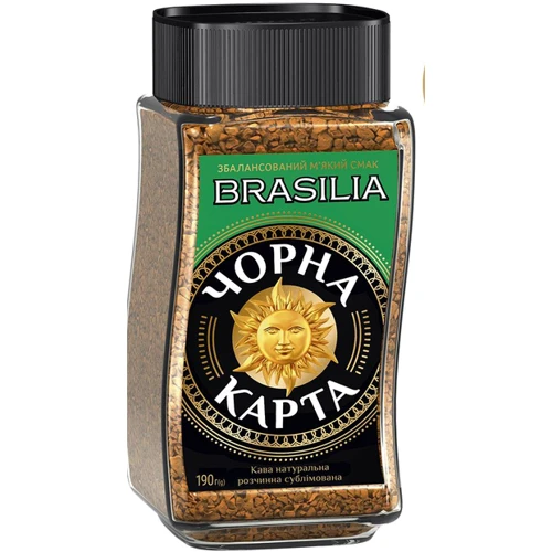 Кофе растворимый Чорна Карта Brasilia 190 г (8719325224351)