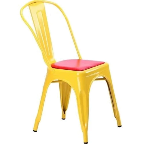 Стул обеденный AMF Loft Metal M-503A желтый-красный (513758): Материал каркаса искусственная кожа, металл