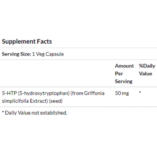 Now Foods 5-HTP, 50 mg, 180 Veg Capsules фото 3