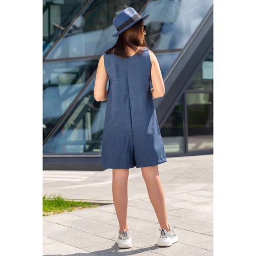 Комбинезон FLFashion Гавана ФКГ 3056 XXL-3XL темно-синий: Состав Лен