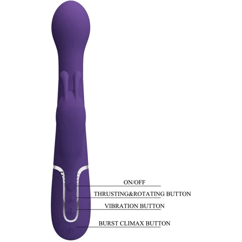 Вибратор с ротацией и толчками LYBAILE Pretty Love Dejon Dark Purple (BW-500014-2)