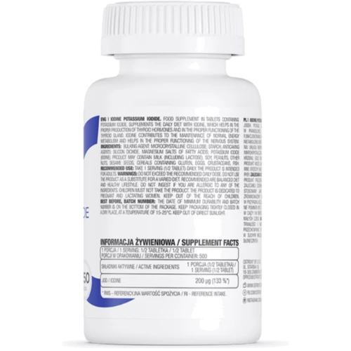 OstroVit IODINE Potassium Iodine Йодид калия 250 таблеток: Тип Йод