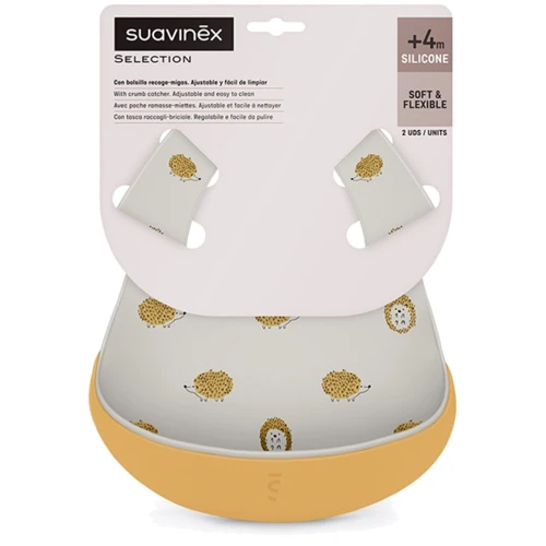 Набор силиконовых нагрудников Suavinex Colour Essence серо-желтый (401516): Производитель Suavinex