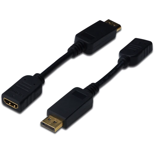 Адаптер Digitus Adapter ASSMANN DisplayPort to HDMI AM/AF 15cm Black (AK-340408-001-S)
