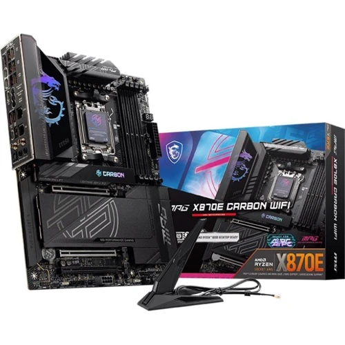 MSI MPG X870E CARBON WIFI: Разъемы на плате USB Type-C, USB 3.2 Gen 1, USB 2.0, SATA 3.0, M.2