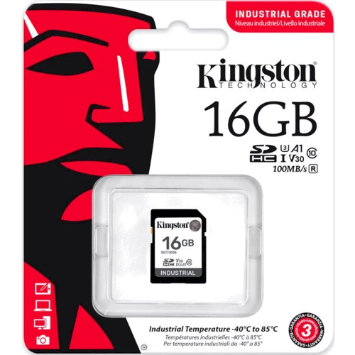 Карта пам'яті Kingston 16GB SDHC Class 10 UHS-I U3 V30 А1 Industrial (SDIT/16GB): Обсяг 16 ГБ